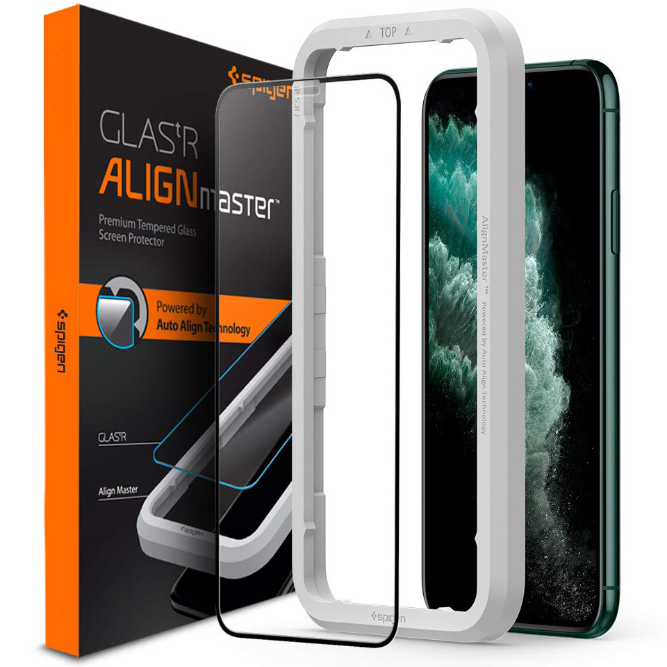 Szkło hartowane Spigen Glas.tr Slim FC AlignMaster Case Friendly dla iPhone 11 Pro Max